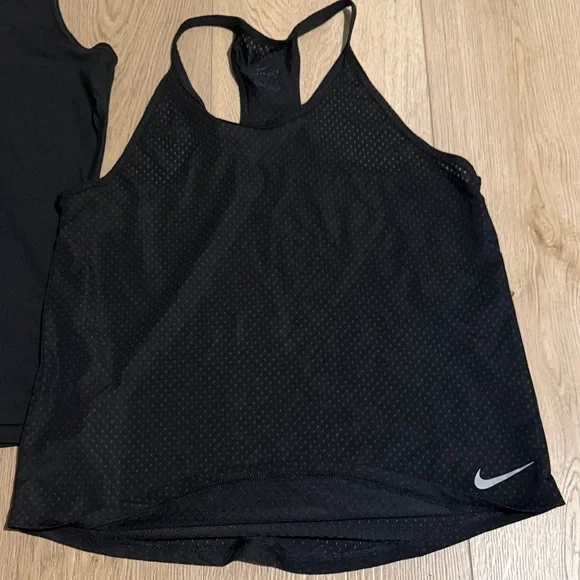 Nike Black Racerback Performance Tank Tops - Set of 2 - Picture 2 of 6
